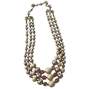 Triple Strand Women's Layered Beaded Statement Necklace Fashion Fast Shipping